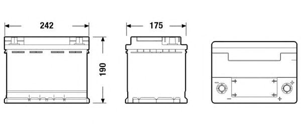 Акумулятор exide start-stop agm (242×175×190), 60ач, 680а, r+ EK600