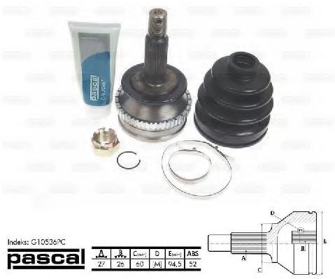 ШРУС внешний передний, левый G10536PC PASCAL