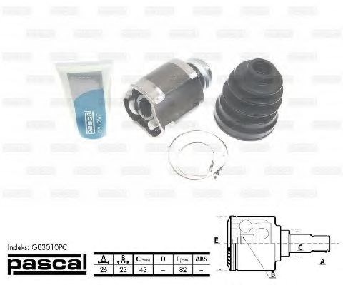 ШРУС внутренний передний правый G83010PC PASCAL