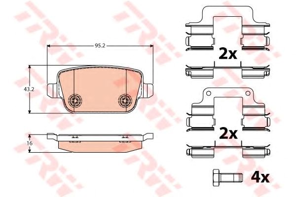 Задние колодки GDB1708 TRW
