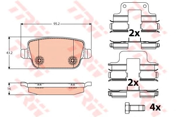 Колодки дисковые  GDB1709 TRW