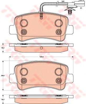 Комплект задних колодок GDB1903 TRW