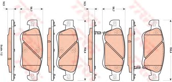Колодки тормозные дисковые комплект GDB3503 TRW
