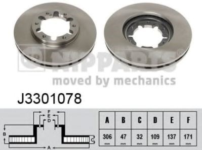Диск тормозной передний J3301078 NIPPARTS