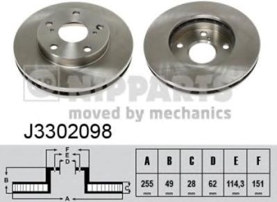 Передний тормозной диск J3302098 NIPPARTS