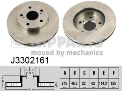 Передний тормозной диск J3302161 NIPPARTS