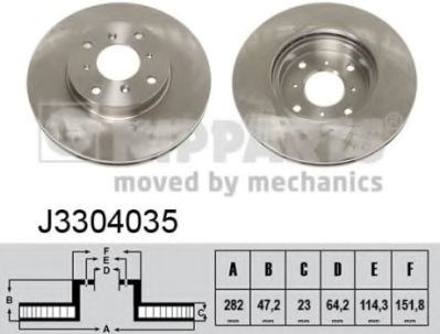 Диск тормозной передний J3304035 NIPPARTS