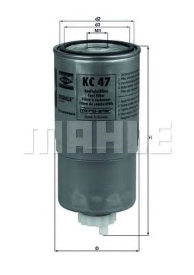 Фільтр паливний bmw e36 325, 525 td, tds -98 (вир-во knecht-mahle) KC 47