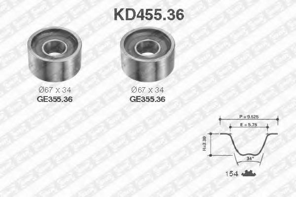 Комплект ремня ГРМ KD45536 SNR