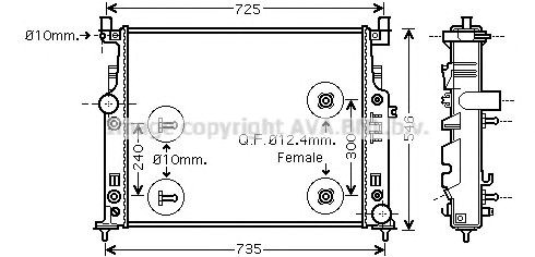 Радиатор системы охлаждения двигателя MSA2436 AVA