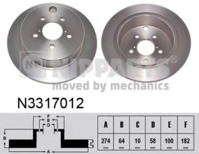 Тормозные диски N3317012 NIPPARTS