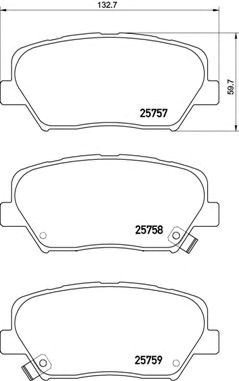 Передние тормозные колодки P30070 BREMBO