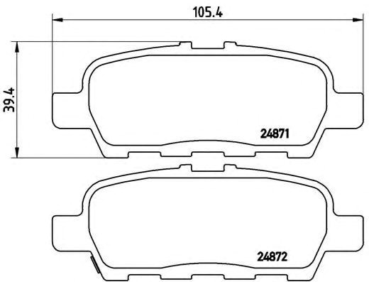 Колодки тормозные задние, дисковые P56068 BREMBO