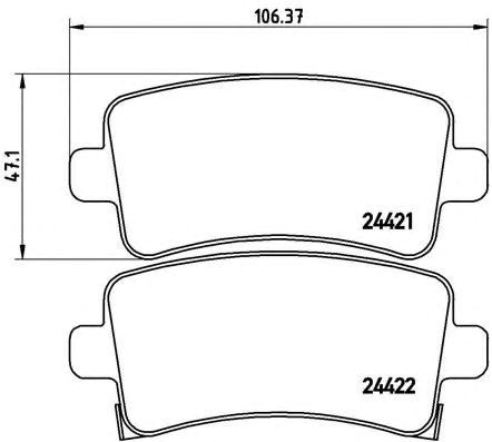 Задние тормозные колодки P59060 BREMBO