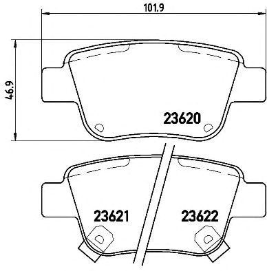 Колодки на тормоз задний дисковый P83047 BREMBO