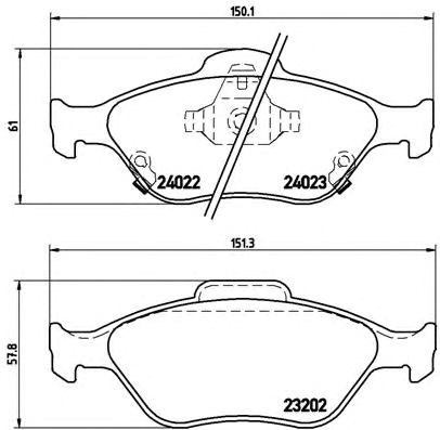 Колодки тормозные дисковые комплект P83085 BREMBO