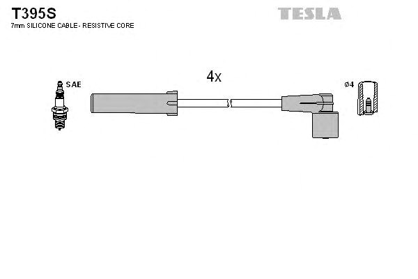 Провода свечные 21082-2115 инж (силикон) tesla T395S