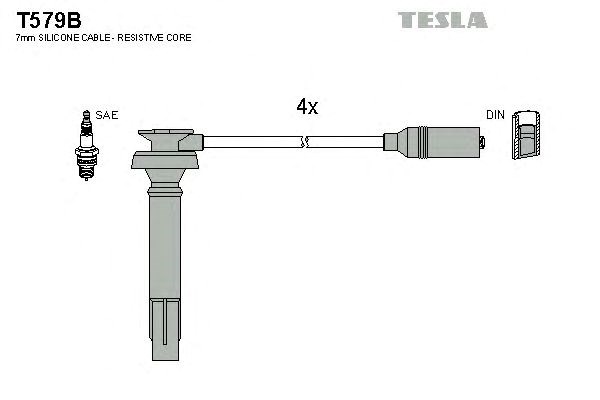 Высоковольтные провода  T579B TESLA