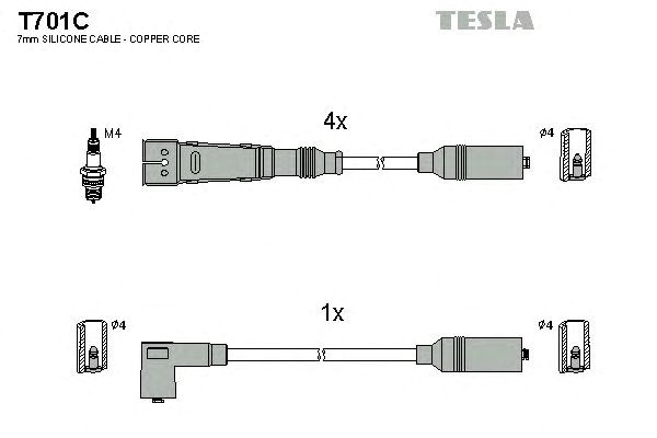 Комплект кабелiв запалювання T701C