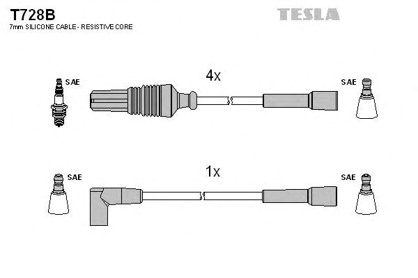 Комплект кабелiв запалювання T728B