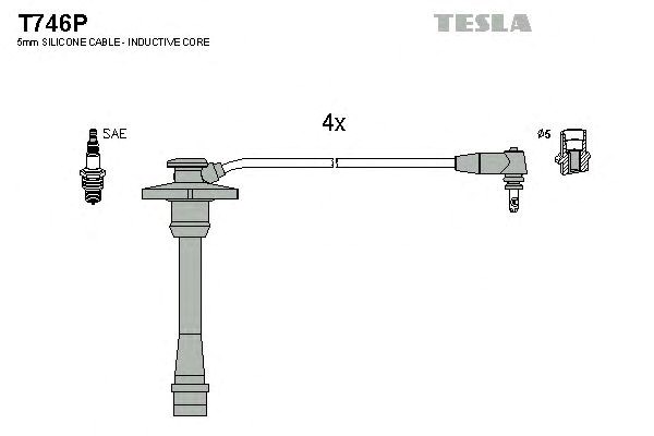Высоковольтные провода  T746P TESLA