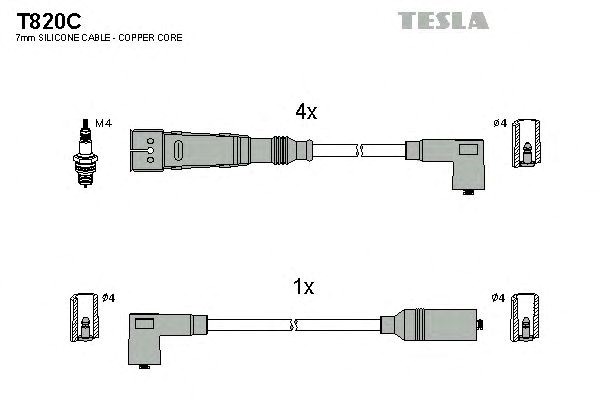 Комплект кабелiв запалювання T820C
