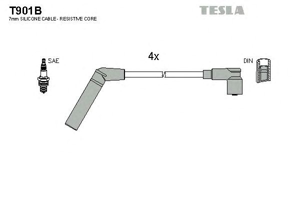 Провода высоковольтные, комплект mitsubishi colt v 1.5 (99-03) (t901b) tesla blatna T901B