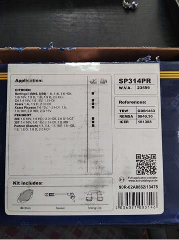 SP314PR SCT Колодки тормозные передние дисковые купить в Николаев