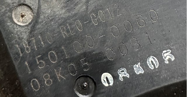 HONDA 18710RL0G012 в наличии Винница