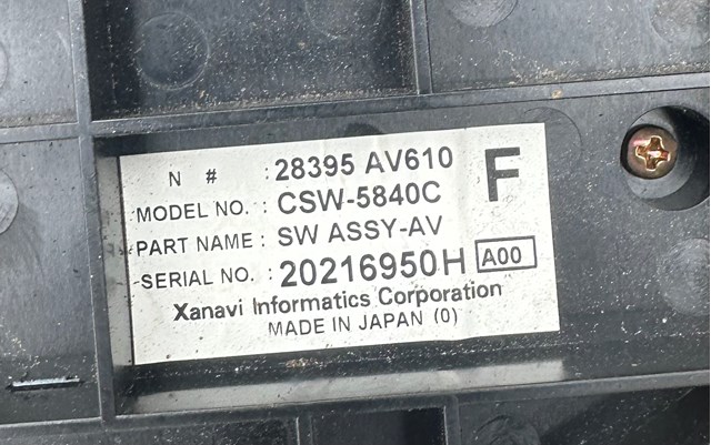 28395AV610 NISSAN Блок управления режимами отопления/кондиционирования купить в Сумы