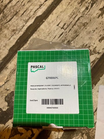 PASCAL G70006PC ШРУС внутренний в наличии Каменское