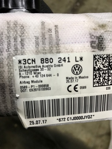 3CN880241L VAG Подушка безопасности (AIRBAG) спинки сиденья левого купить в Полтава