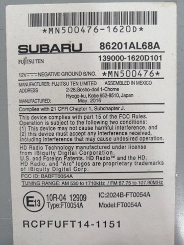 86201AL68A SUBARU купить в Ужгород