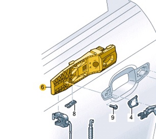 Держатель наружной ручки двери, передней левой 8V0837885 VAG