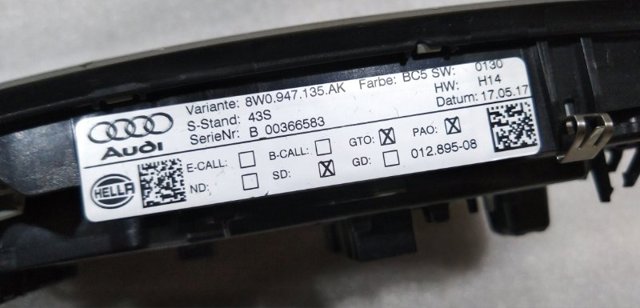 8W0947135AKBC5 Плафон освещения салона (кабины) купить Полтава