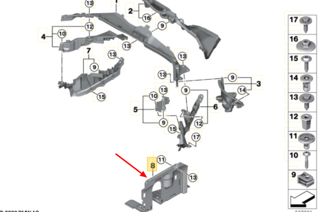 BMW 51717424918 Защитный кожух рулевого механизма в наличии Киев