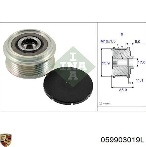 Генератор автомобильный 059903019L PORSCHE