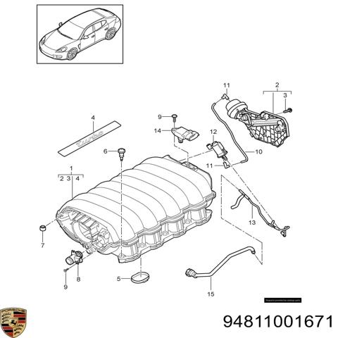 PORSCHE 94811001671 Коллектор впускной в наличии Павлоград