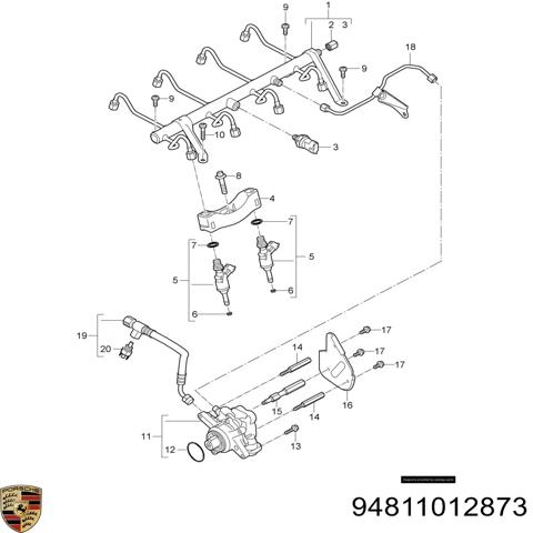 Форсунка инжектора 94811012873 PORSCHE