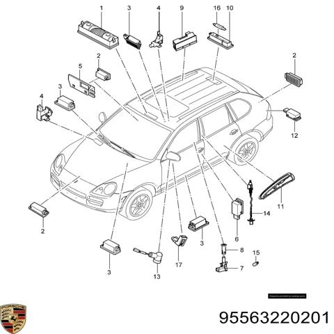 PORSCHE 95563220201 Плафон освещения салона (кабины) в наличии Николаев