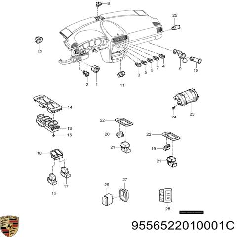 PORSCHE 9556522010001C Прикуриватель в наличии Николаев