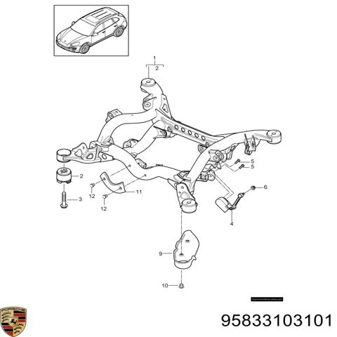 Балка задняя 95833103101 PORSCHE