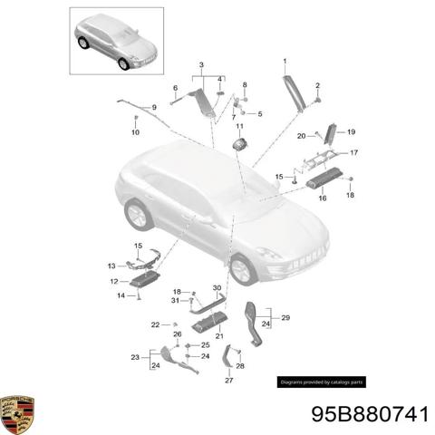 Левая шторка безопасности 95B880741 PORSCHE