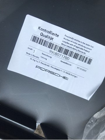 PORSCHE 9Y0807178D в наличии Житомир