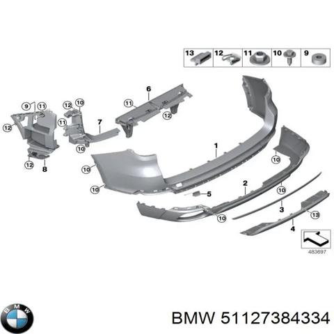 Задний бампер 51127384334 BMW