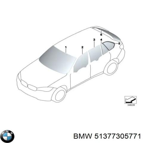 Стекло багажника, левое 51377305771 BMW
