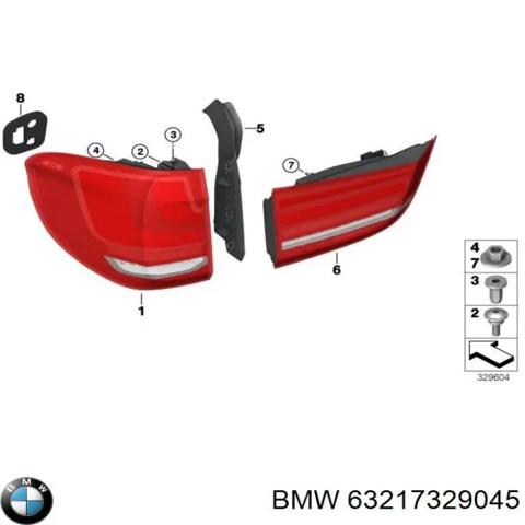 Задний левый внутренний фонарь 63217329045 BMW