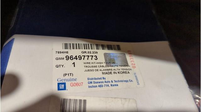96497773 General Motors провода высоковольтные, комплект