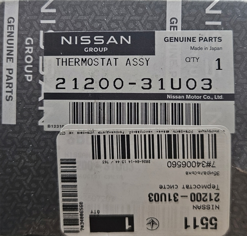 NISSAN 2120031U03 Термостат в наличии Ирпень