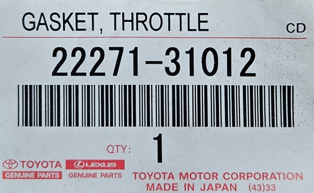 Прокладка на дроссельную заслонку 2227131012 TOYOTA